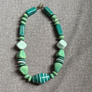 Green, Turquoise and Mint Ceramic Necklace